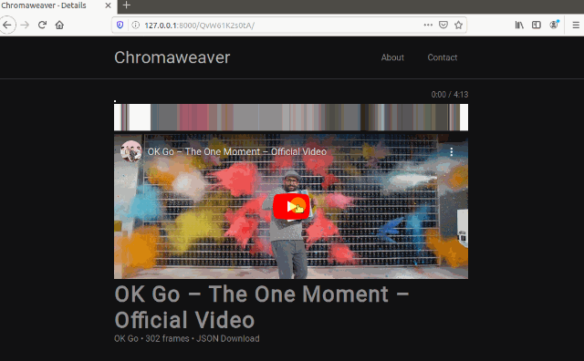 Screenshot of exploring Chromaweaver detail page