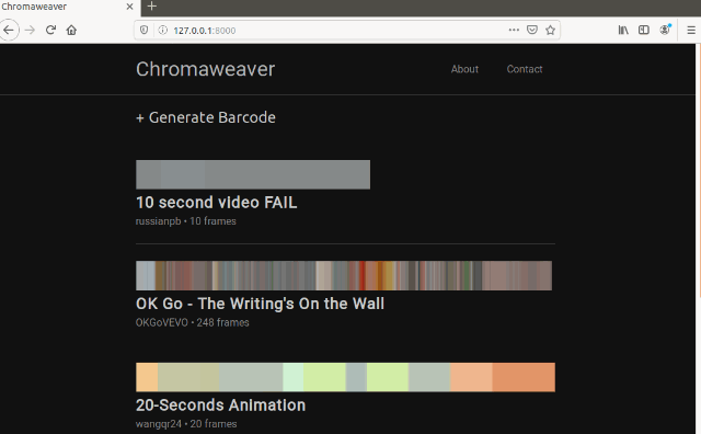 Screenshot of exploring Chromaweaver home page
